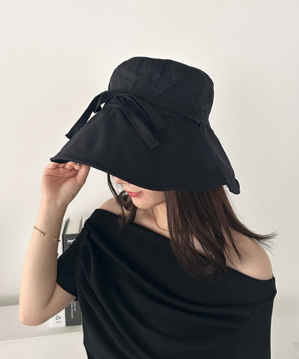 リボン付きサンシェードハット | CL5252025 | ブラック