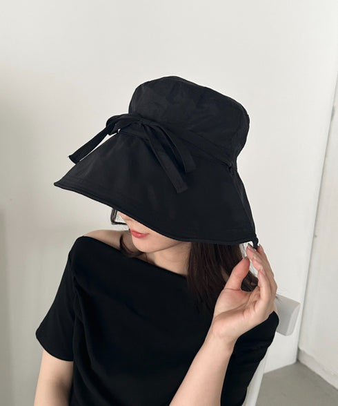 リボン付きサンシェードハット | CL5252025 | ブラック
