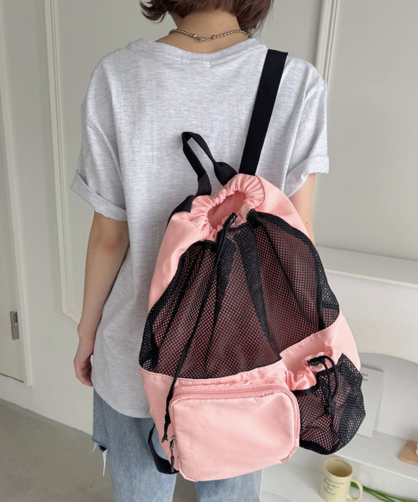 大容量メッシュデザインリュック | CL1255041 | ピンク