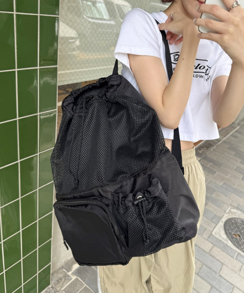 大容量メッシュデザインリュック | CL1255041 | ブラック