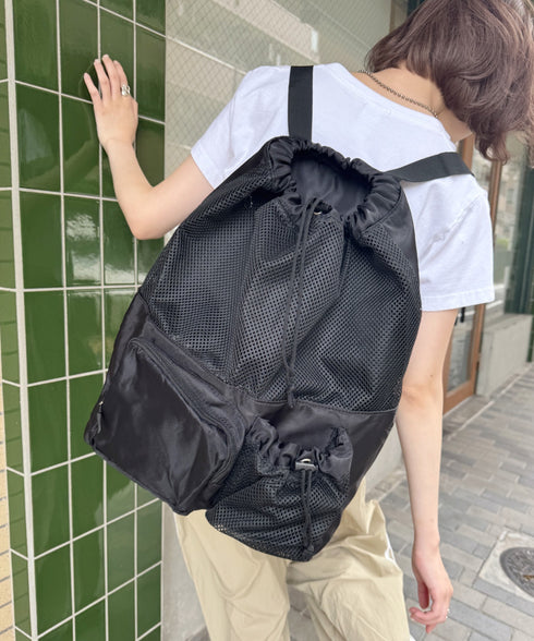 大容量メッシュデザインリュック | CL1255041 | ブラック