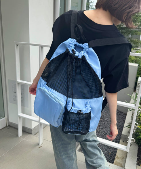 大容量メッシュデザインリュック | CL1255041 | ブルー