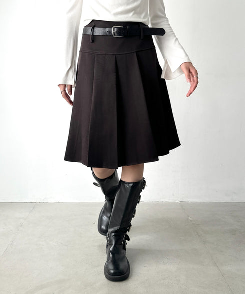 【2サイズ展開】ミディ丈プリーツスカート | BA2255039 | ブラウン