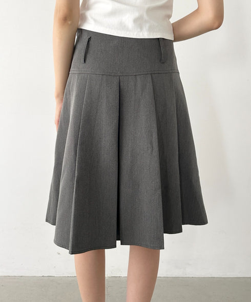 【2サイズ展開】ミディ丈プリーツスカート | BA2255039 | グレー