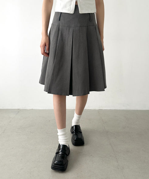 【2サイズ展開】ミディ丈プリーツスカート | BA2255039 | グレー