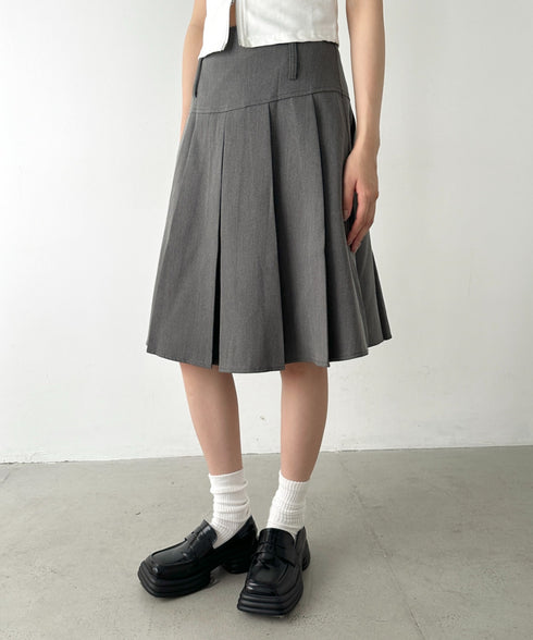 【2サイズ展開】ミディ丈プリーツスカート | BA2255039 | グレー