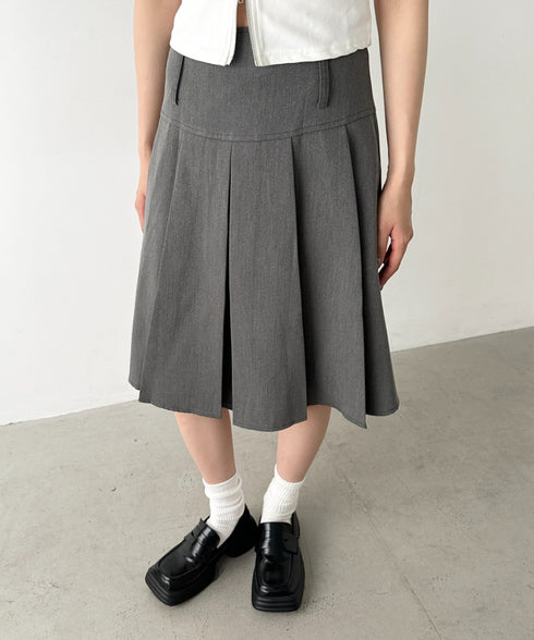 【2サイズ展開】ミディ丈プリーツスカート | BA2255039 | グレー