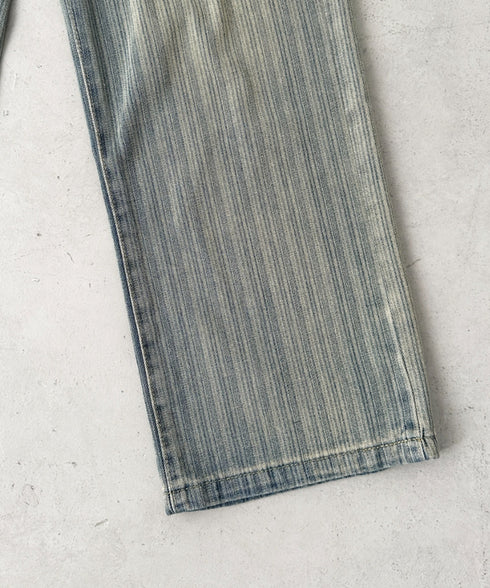 ストライプ柄ワイドデニムパンツ | BA2255040 | ブルー