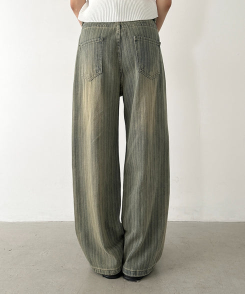 ストライプ柄ワイドデニムパンツ | BA2255040 | ブルー