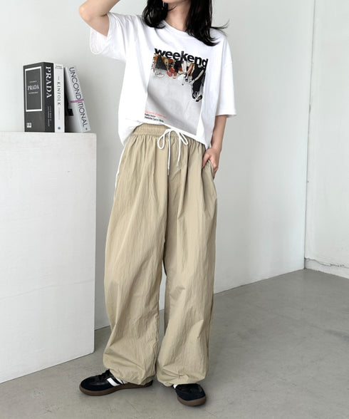 サイドラインナイロントラックパンツ | CL2255045 | ベージュ