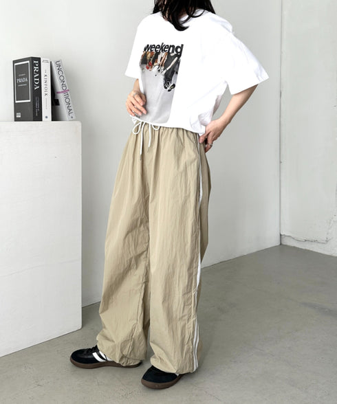 サイドラインナイロントラックパンツ | CL2255045 | ベージュ