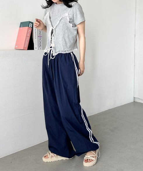 サイドラインナイロントラックパンツ | CL2255045 | ネイビー