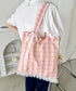 フリルチェックトートバッグ | SL1255077 | ピンク