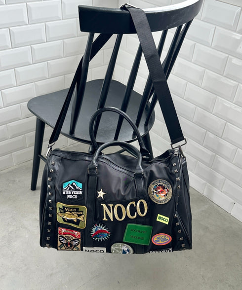 【大容量】ワッペンスタッズデザインボストンバッグ トラベルバッグ | WR1255063 | ブラック