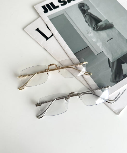 紫外線に当たるとレンズカラーが変わる ノンフレームサングラス 伊達メガネ スクエアレンズメガネ ユニセックス | MD6252049 | その他1