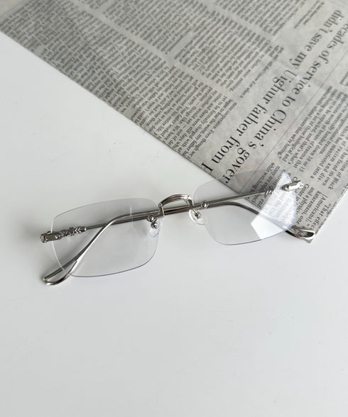 紫外線に当たるとレンズカラーが変わる ノンフレームサングラス 伊達メガネ スクエアレンズメガネ ユニセックス | MD6252049 | その他1