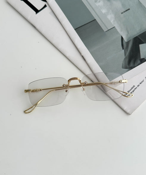 紫外線に当たるとレンズカラーが変わる ノンフレームサングラス 伊達メガネ スクエアレンズメガネ ユニセックス | MD6252049 | その他2