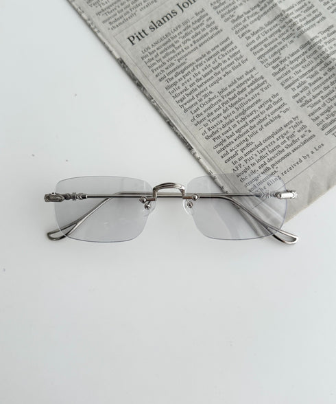 紫外線に当たるとレンズカラーが変わる ノンフレームサングラス 伊達メガネ スクエアレンズメガネ ユニセックス | MD6252049 | その他1