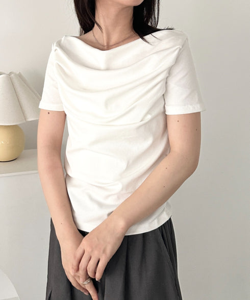 2WAYドレープオフショルダー半袖トップス | CL2252030 | ホワイト