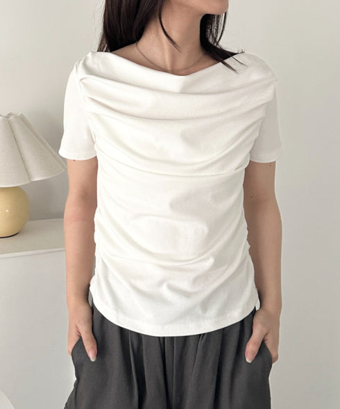 2WAYドレープオフショルダー半袖トップス | CL2252030 | ホワイト