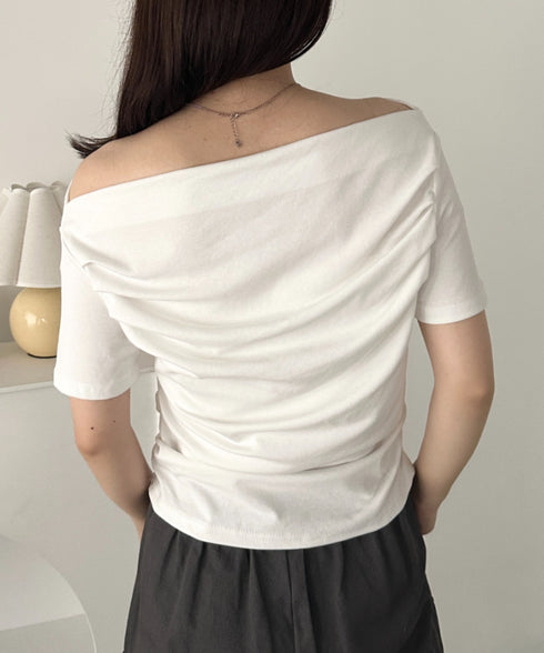 2WAYドレープオフショルダー半袖トップス | CL2252030 | ホワイト