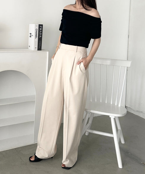 2WAYドレープオフショルダー半袖トップス | CL2252030 | ブラック