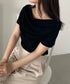 2WAYドレープオフショルダー半袖トップス | CL2252030 | ブラック