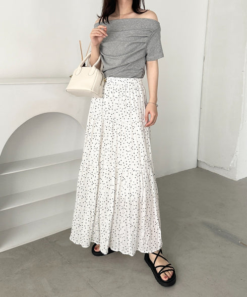 2WAYドレープオフショルダー半袖トップス | CL2252030 | グレー