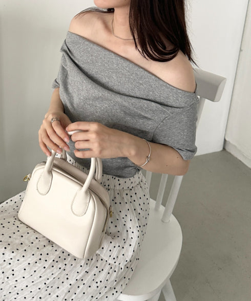 2WAYドレープオフショルダー半袖トップス | CL2252030 | グレー