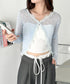 レースシアーカーディガントップス | CL2255047 | ライトブルー