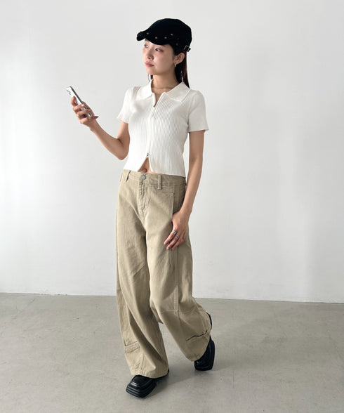 カーブワイドパンツ | BA2255046 | ベージュ
