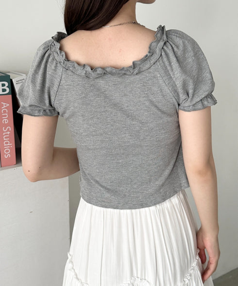 レースアップフロントリボントップス | CL2252032 | グレー