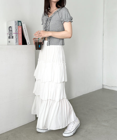 レースアップフロントリボントップス | CL2252032 | グレー