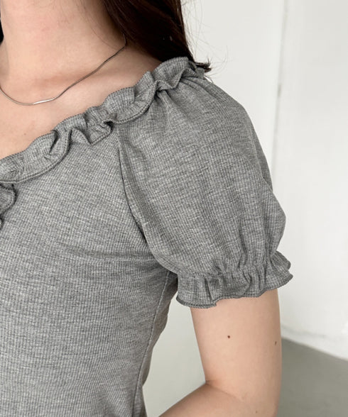 レースアップフロントリボントップス | CL2252032 | グレー