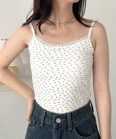 カップ付き小花柄キャミソール | CL2255049 | ホワイト