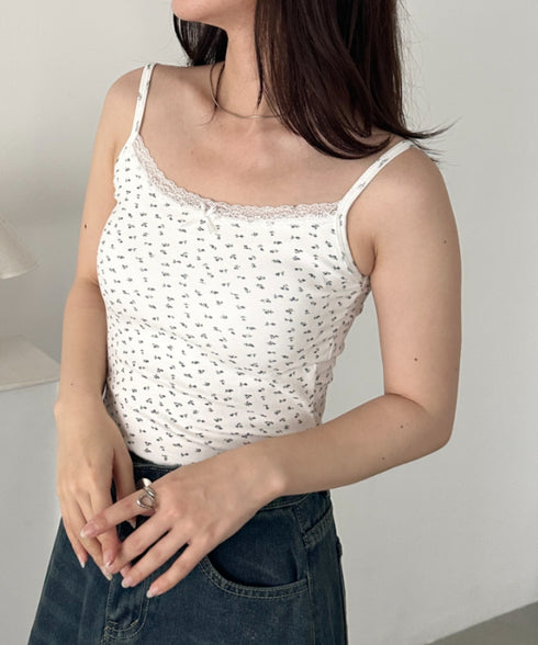 カップ付き小花柄キャミソール | CL2255049 | ホワイト