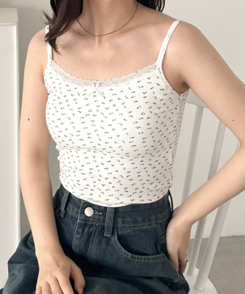 カップ付き小花柄キャミソール | CL2255049 | ホワイト