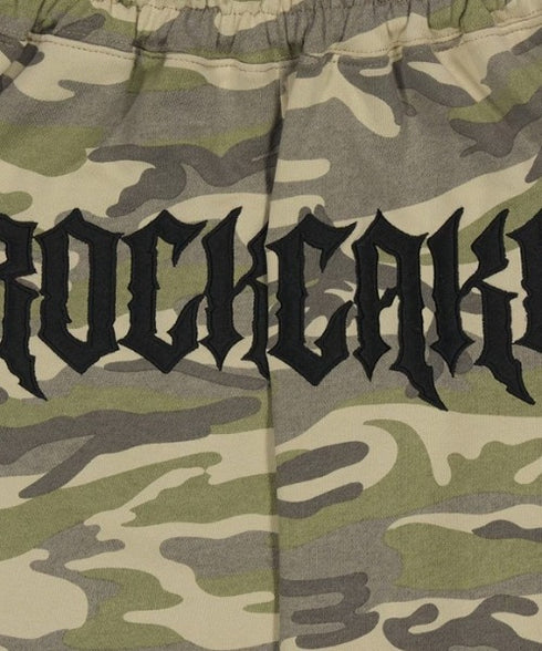 ROCKCAKE(ロックケーキ)/ワイド ルーズ カモフラ グラフィック ジョガー スウェットパンツ/Camo Metal Graphics Pants | AT2252054 | ベージュ