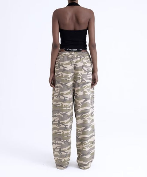 ROCKCAKE(ロックケーキ)/ワイド ルーズ カモフラ グラフィック ジョガー スウェットパンツ/Camo Metal Graphics Pants | AT2252054 | ベージュ