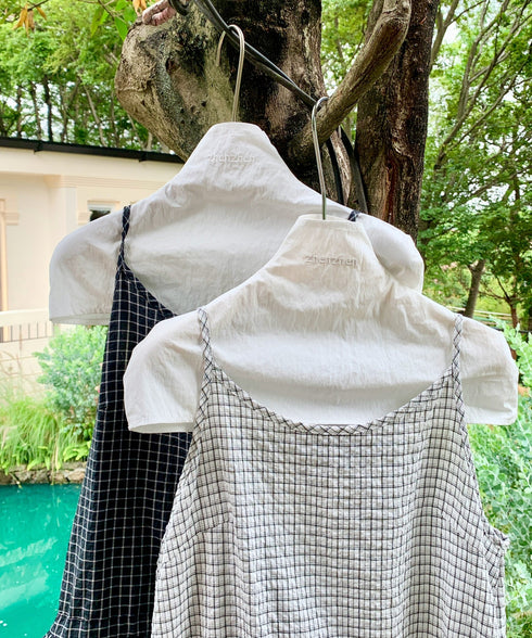 チェック柄フリルティアードキャミソール | EV2252035 | ホワイト