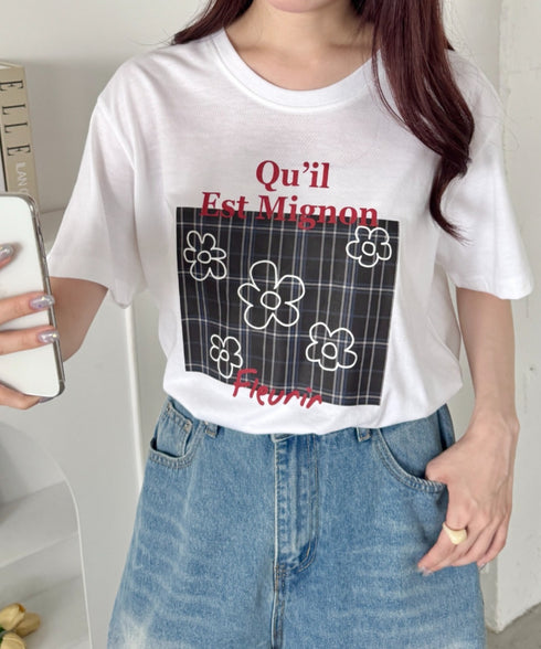 チェックロゴ半袖Tシャツ | SL2252023 | ブラック
