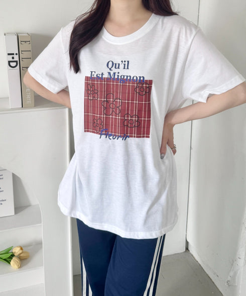 チェックロゴ半袖Tシャツ | SL2252023 | レッド