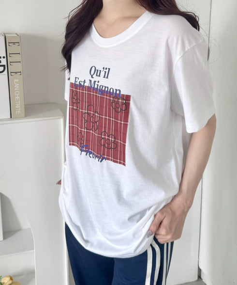 チェックロゴ半袖Tシャツ | SL2252023 | レッド