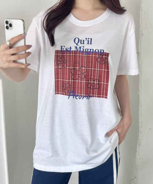 チェックロゴ半袖Tシャツ | SL2252023 | レッド