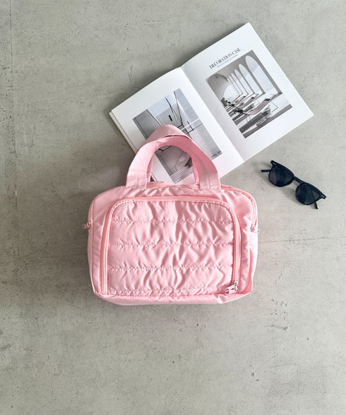 大容量トラベルポーチ 仕切りメイクポーチ マザーオムツポーチ | MD6255072 | ピンク