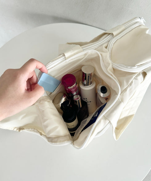 大容量トラベルポーチ 仕切りメイクポーチ マザーオムツポーチ | MD6255072 | オフホワイト