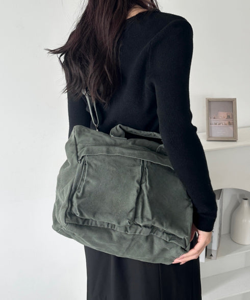 【A4収納可能】ユーティリティパフィトートバッグ | MD1255065 | カーキ