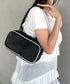 バイカラースクエアハンドバッグ 配色スポーティー2WAYバッグ ミニボストンバッグ | MD1255066 | ブラック