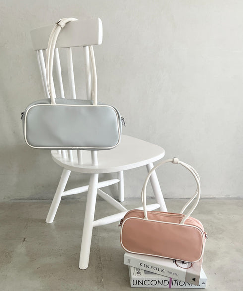 バイカラースクエアハンドバッグ 配色スポーティー2WAYバッグ ミニボストンバッグ | MD1255066 | ブルー