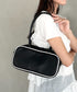 バイカラースクエアハンドバッグ 配色スポーティー2WAYバッグ ミニボストンバッグ | MD1255066 | ブラック